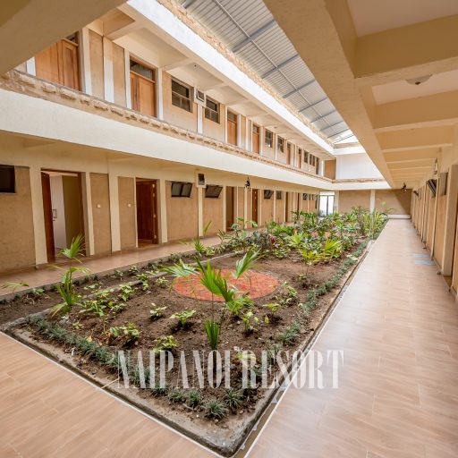 Naipanoi Resort terrace garden view in Naivasha